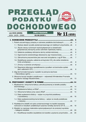 biznesowe, branżowe, gospodarka: Przegląd Podatku Dochodowego – e-wydania – 11/2026