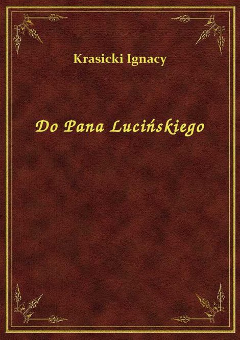 ebooki: Do Pana Lucińskiego – ebook