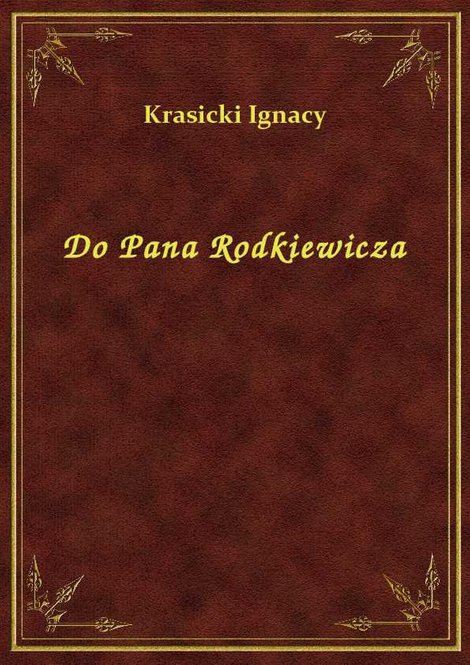 ebooki: Do Pana Rodkiewicza – ebook
