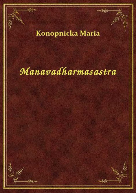 ebooki: Manavadharmasastra – ebook