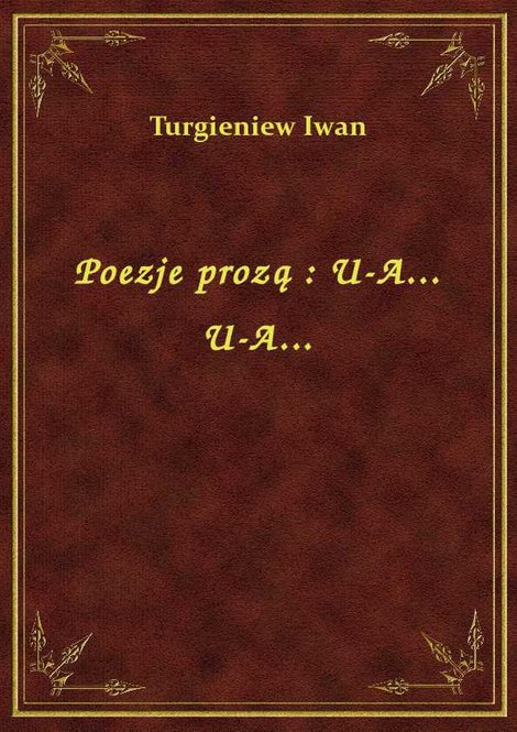 ebooki: Poezje prozą : U-A... U-A... – ebook