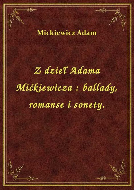 ebooki: Ballady i romanse. Sonety – ebook