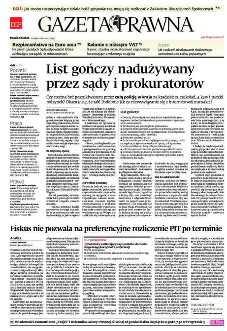 e-prasa: Dziennik Gazeta Prawna – e-wydanie – 97/2012