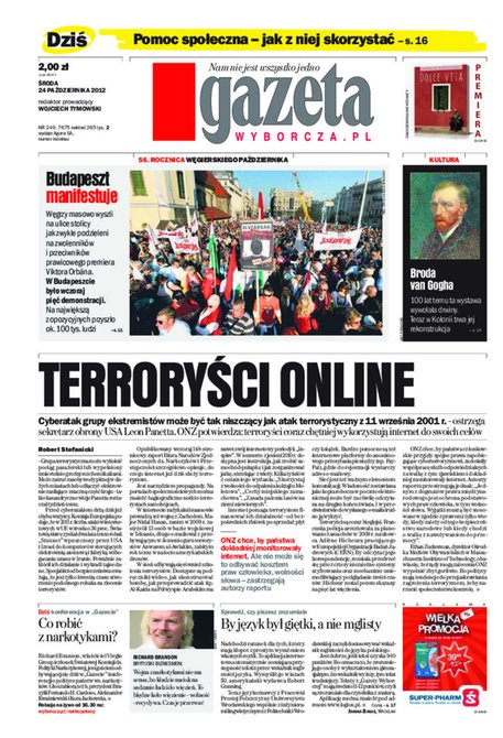 e-prasa: Gazeta Wyborcza - Warszawa – e-wydanie – 249/2012