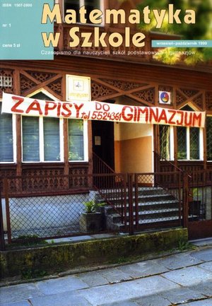 Matematyka w Szkole. Czasopismo dla nauczycieli szk&oacute;ł podstawowych i gimnazj&oacute;w. Nr 1 &ndash; ebook