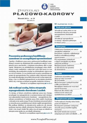 Przegląd płacowo-kadrowy wrzesień 2013 r. nr 59 – ebook