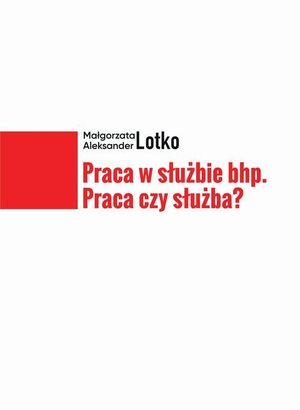 Praca w służbie bhp. Praca czy służba? – ebook