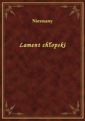 Lament chłopski &ndash; ebook