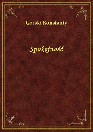 Spokojność &ndash; ebook