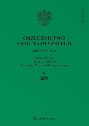 Cywilne: Orzecznictwo Sądu Najwyższego. Izba Cywilna - Nr 9/2025 – ebook