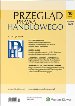 Przegląd Prawa Handlowego - Nr 10/2020 [338] – ebook