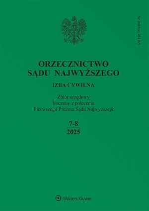 Orzecznictwo Sądu Najwyższego. Izba Cywilna. Numer 7-8/202 – ebook