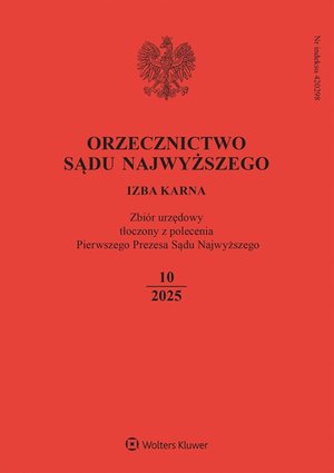 Orzecznictwo Sądu Najwyższego. Izba Karna - Nr 10/2025 &ndash; ebook