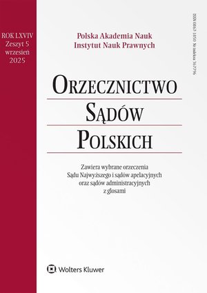 Orzecznictwo Sądów Polskich - Nr 5/2025 – ebook