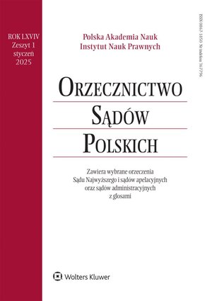 Orzecznictwo Sądów Polskich. Numer 1/2025 – ebook