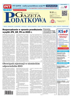 Gazeta Podatkowa &ndash; e-wydanie &ndash; 15/2026