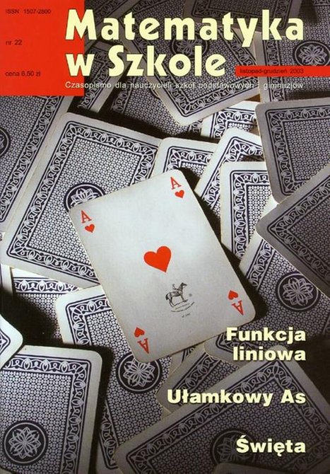 ebooki: Matematyka w Szkole. Czasopismo dla nauczycieli szk&oacute;ł podstawowych i gimnazj&oacute;w. Nr 22 &ndash; ebook