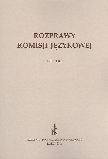 ebooki: Rozprawy Komisji Językowej ŁTN t. LXII – ebook