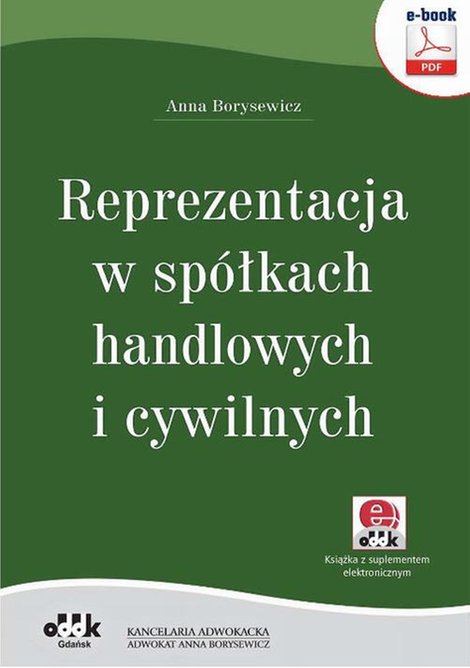 ebooki: Reprezentacja w sp&oacute;łkach handlowych i cywilnych &ndash; ebook