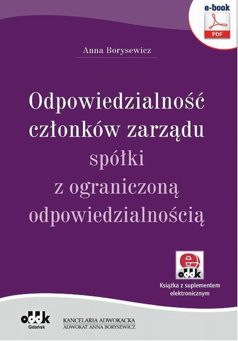 ebooki: Odpowiedzialność członk&oacute;w zarządu sp&oacute;łki z ograniczoną odpowiedzialnością &ndash; ebook
