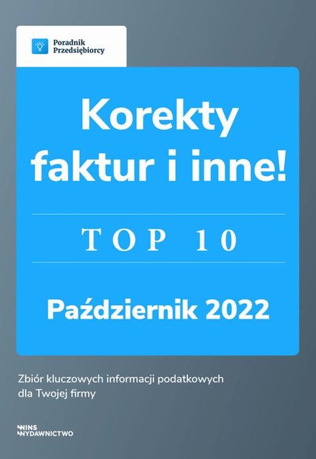 ebooki: Korekty faktur i inne.Top10 październik 2022. &ndash; ebook