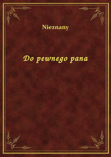 ebooki: Do pewnego pana – ebook