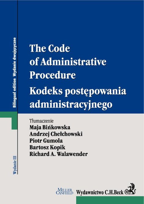 ebooki: Kodeks postępowania administracyjnego. The Code of Administrative Procedure. Wydanie 3 &ndash; ebook