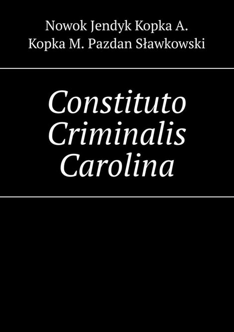 ebooki: Constituto Criminalis Carolina &ndash; ebook
