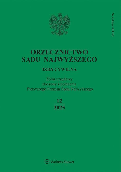 ebooki: Orzecznictwo Sądu Najwyższego. Izba Cywilna - Nr 12/2025 &ndash; ebook