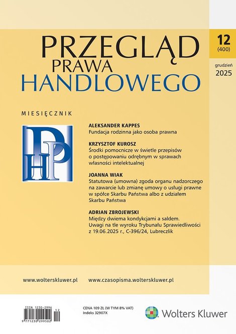 ebooki: Przegląd Prawa Handlowego - Nr 12/2025 [400] &ndash; ebook
