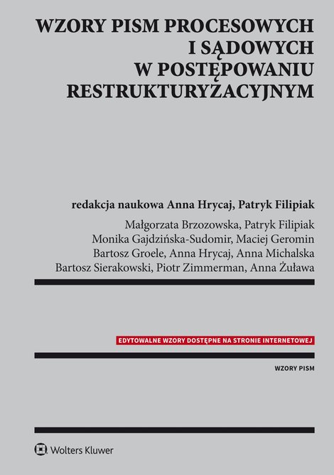 ebooki: Wzory pism procesowych i sądowych w postępowaniu restrukturyzacyjnym &ndash; ebook