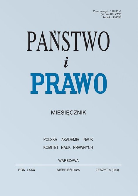 ebooki: Państwo i Prawo - Nr 8/2025 [954] – ebook
