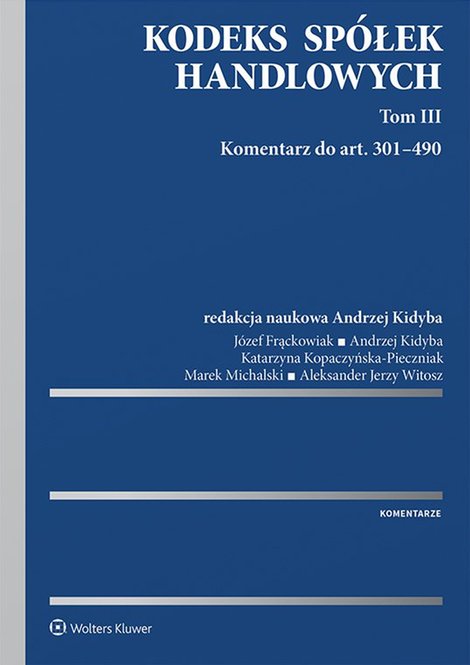 ebooki: Kodeks sp&oacute;łek handlowych. Tom III &ndash; ebook