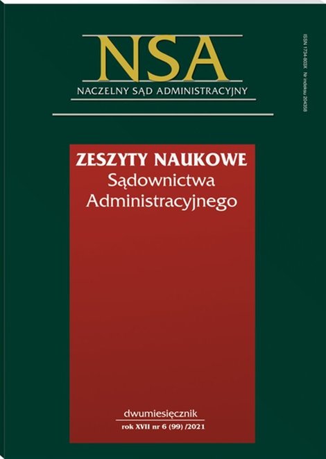 ebooki: Zeszyty Naukowe Sądownictwa Administracyjnego - Nr 6/2021 (99) – ebook