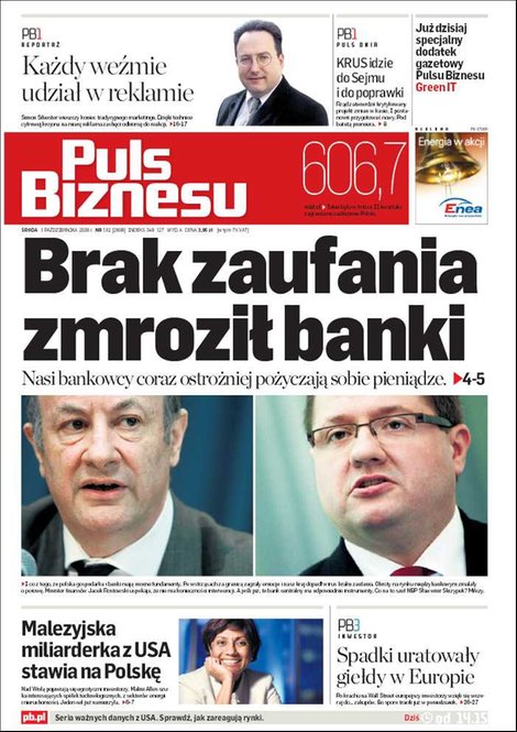e-prasa: Puls Biznesu &ndash; e-wydanie &ndash; nr 192 (2008-10-01)