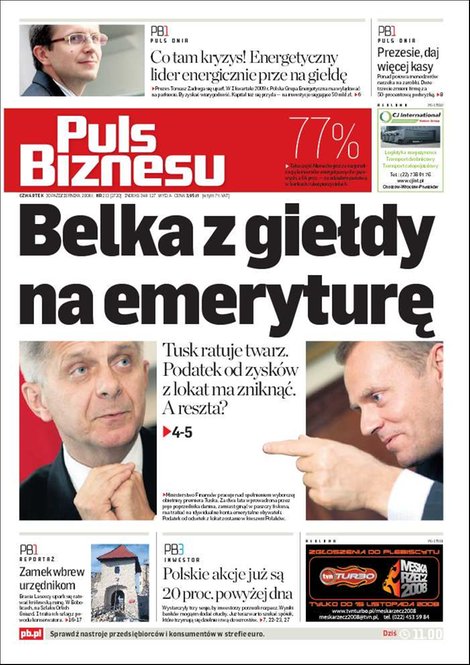 e-prasa: Puls Biznesu &ndash; e-wydanie &ndash; nr 213 (2008-10-30)