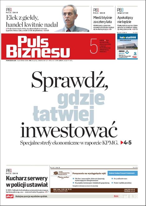 e-prasa: Puls Biznesu &ndash; e-wydanie &ndash; nr 215 (2008-11-03)