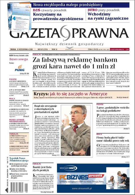 e-prasa: Dziennik Gazeta Prawna &ndash; e-wydanie &ndash; 197/2008