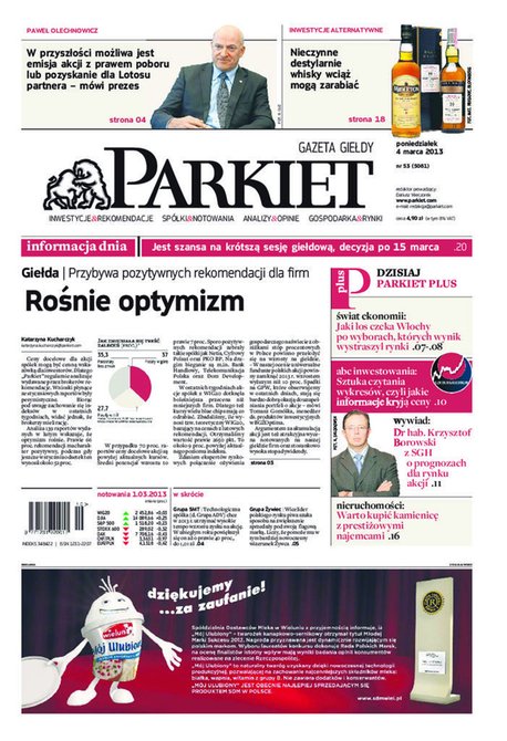 e-prasa: Parkiet &ndash; e-wydanie &ndash; 53/2013