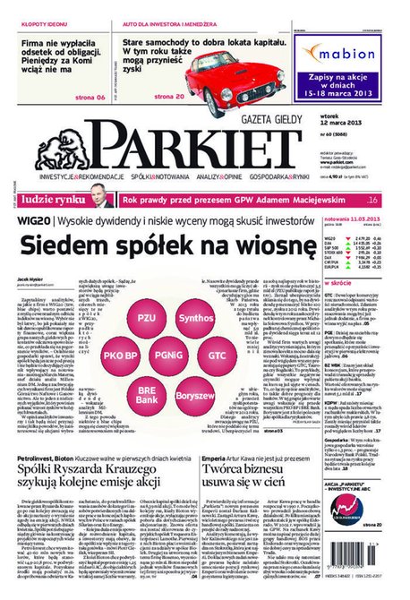 e-prasa: Parkiet &ndash; e-wydanie &ndash; 60/2013