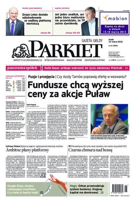 e-prasa: Parkiet &ndash; e-wydanie &ndash; 61/2013