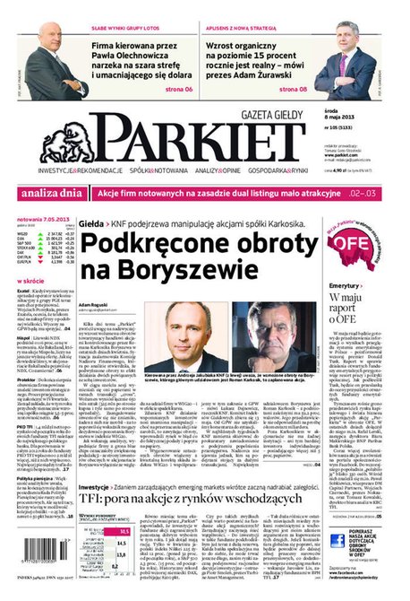 e-prasa: Parkiet &ndash; e-wydanie &ndash; 105/2013