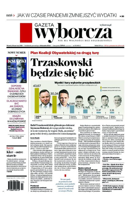 e-prasa: Gazeta Wyborcza - Warszawa &ndash; e-wydanie &ndash; 151/2020