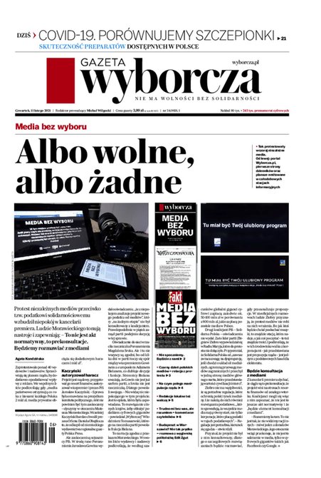 e-prasa: Gazeta Wyborcza - Warszawa – e-wydanie – 34/2021