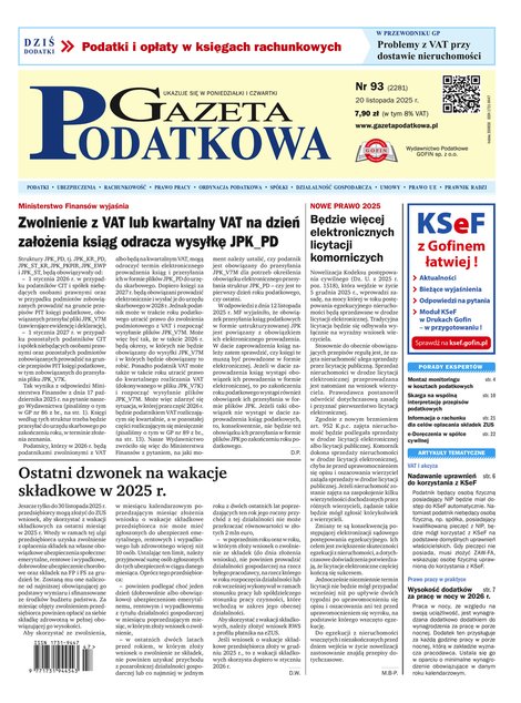 e-prasa: Gazeta Podatkowa – e-wydanie – 93/2025
