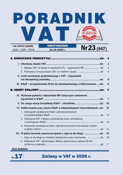 e-prasa: Poradnik VAT &ndash; e-wydania &ndash; 23/2025