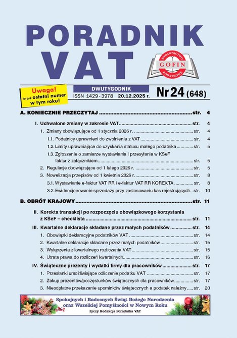 e-prasa: Poradnik VAT &ndash; e-wydania &ndash; 24/2025
