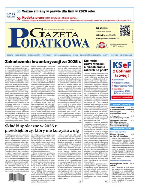 e-prasa: Gazeta Podatkowa &ndash; e-wydanie &ndash; 2/2026
