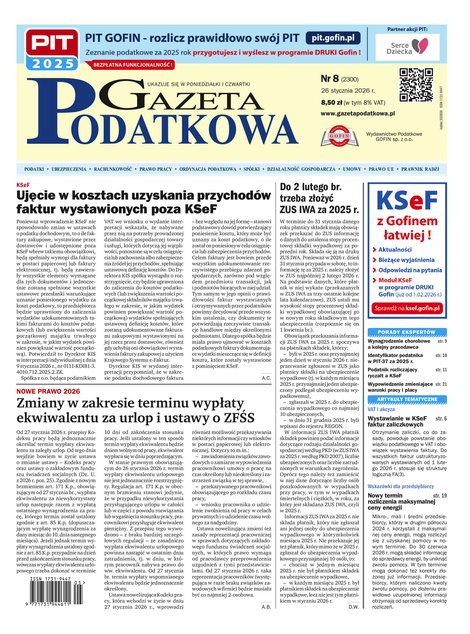 e-prasa: Gazeta Podatkowa &ndash; e-wydanie &ndash; 8/2026