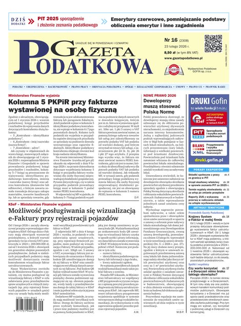 e-prasa: Gazeta Podatkowa &ndash; e-wydanie &ndash; 16/2026